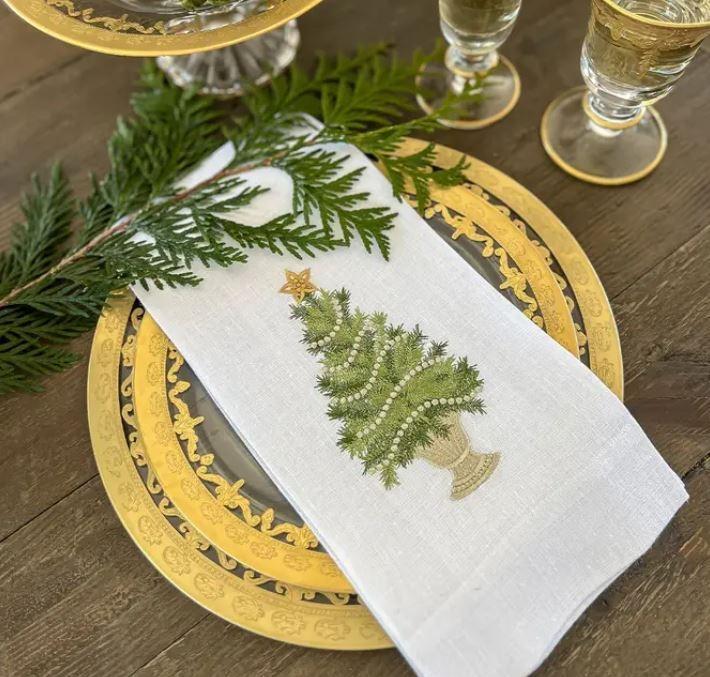 Tree with Gold Trim, White (Green/Gold)