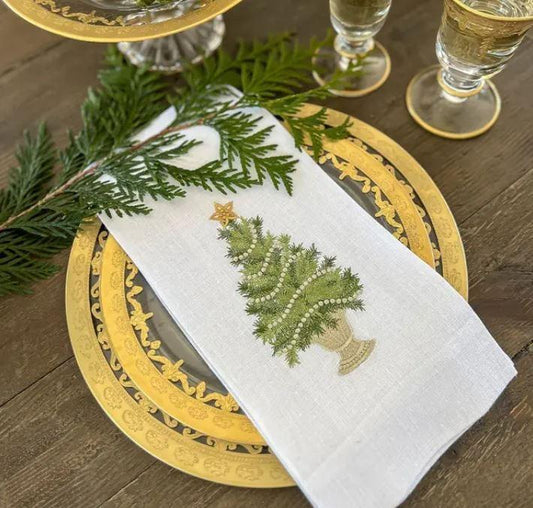 Tree with Gold Trim, White (Green/Gold)