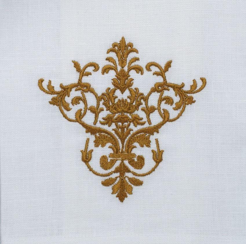 Victorian Linen Towel, White (Gold)