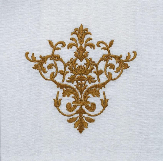 Victorian Linen Towel, White (Gold)