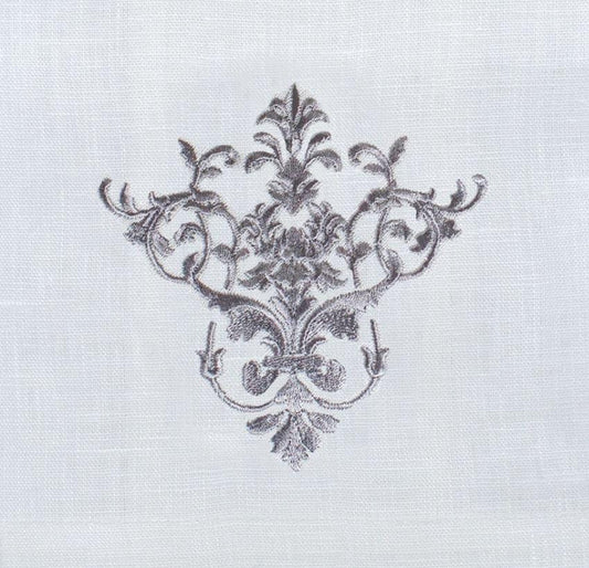 Victorian Linen Towel, White (Grey)