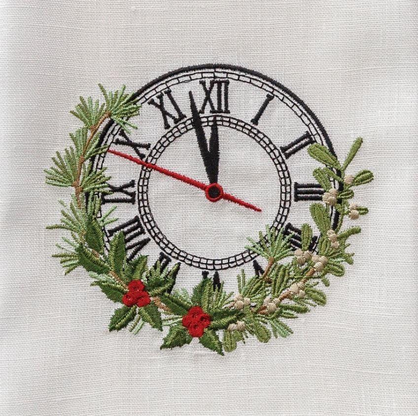 Christmas Eve Clock, White (Red/Green)