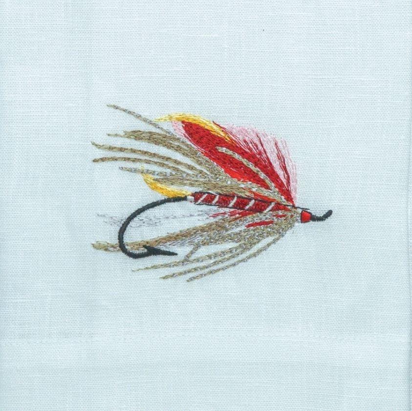 Fly Fishing Hook Towel, White