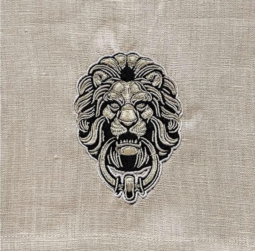 Italian Lion, Soft Flax (Black/Taupe)