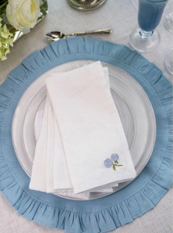 Hydrangea Washed Linen Napkin Set of 4