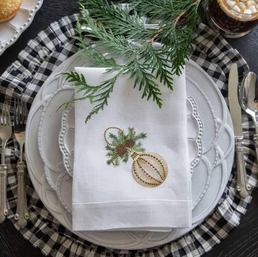 Christmas Ornament Tri-Fold Napkin