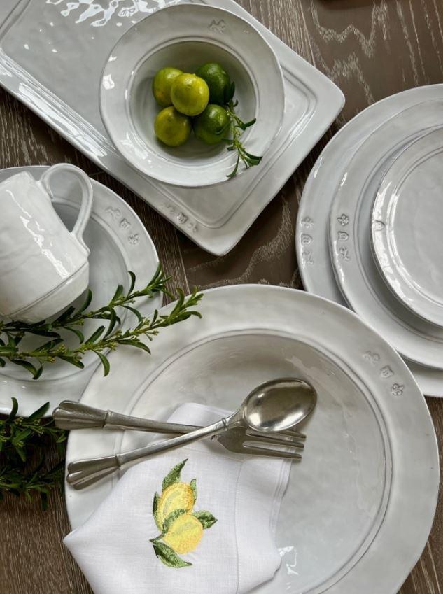 Large Napkin, Lemon Branch, White