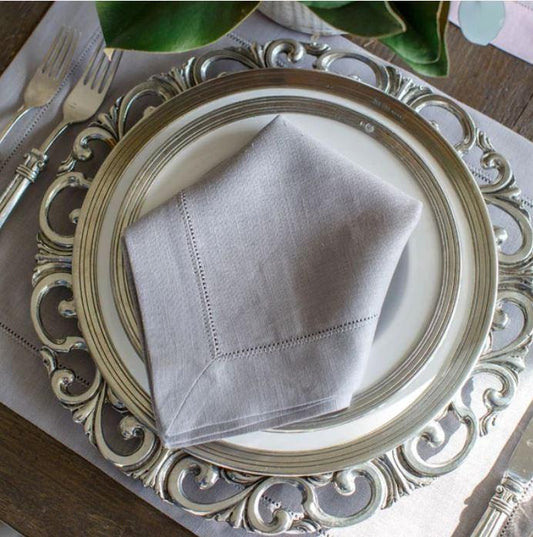 Large Napkin,Hemstitch, Grey