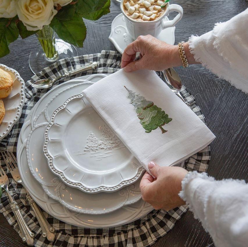 Snowy Pine Tri-Fold Napkin