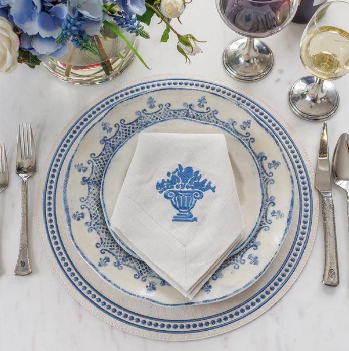 Palermo Perla Placemat, Cream (Blue)