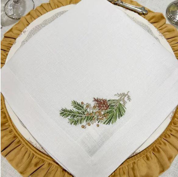 Large Napkin, Fall Spring, White