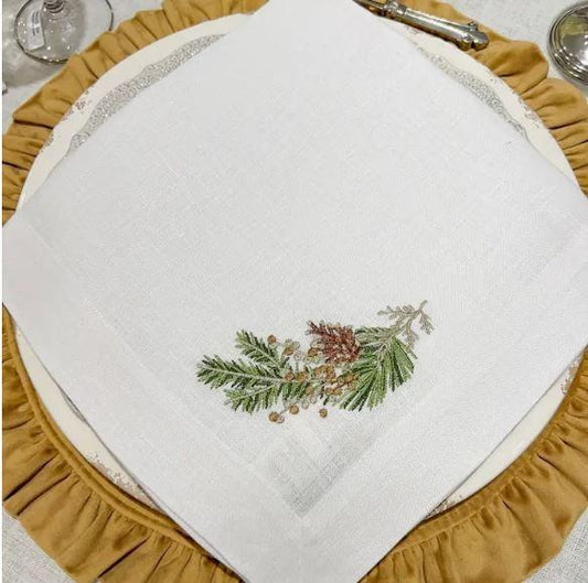 Large Napkin, Fall Spring, White