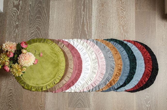 Velvet Round Ruffle, Harvest Gold