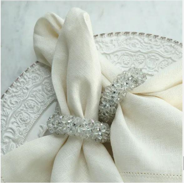 Crystal Napkin Ring Set, Clear
