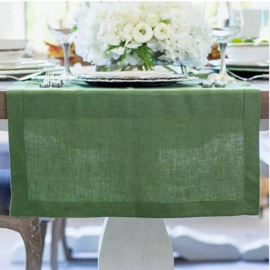 Hemstitch Linen Table Runner