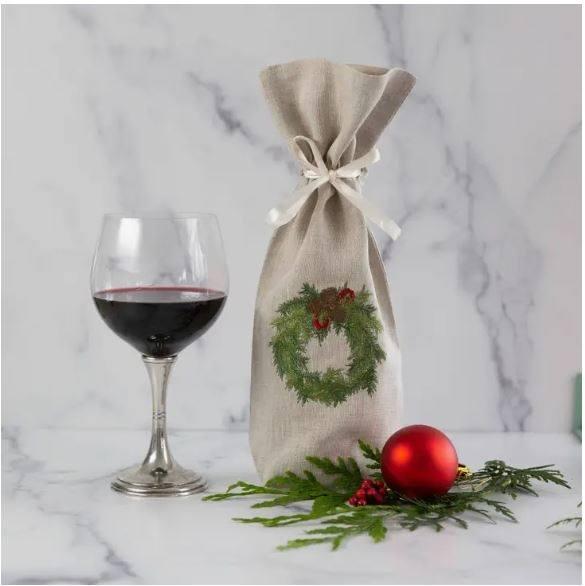 Juniper Wreath Wine Bag