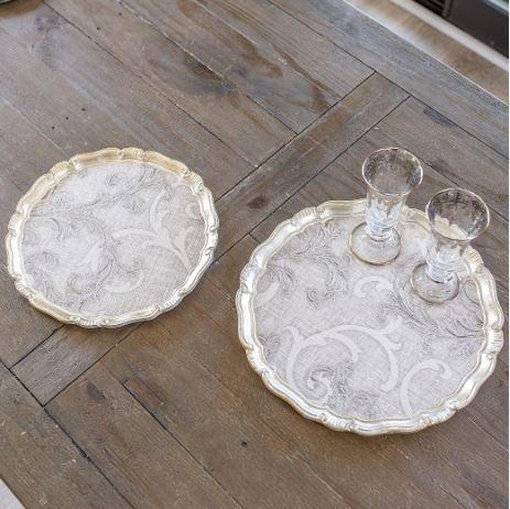 Florentino Damask Wooden Tray/Charger, Large