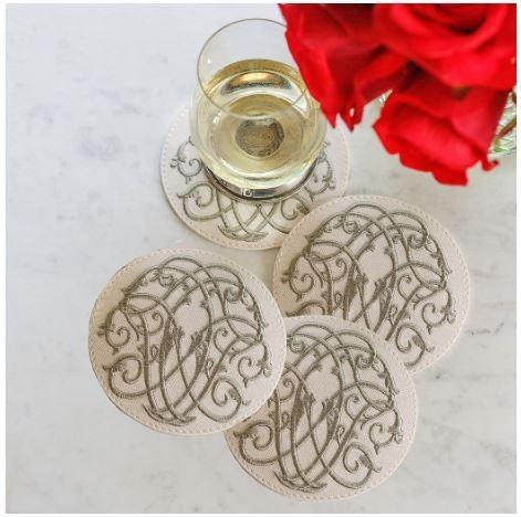 Palermo Baroque, Coaster Set, Cream (Olive)