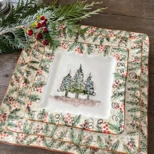 Natale Square Salad Plate