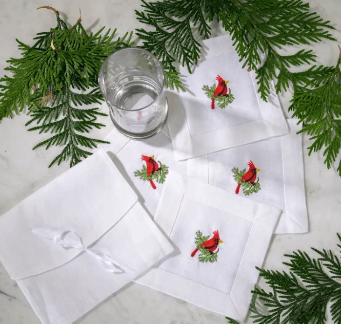 Cardinal Cocktail Napkin Set, White (Multi)