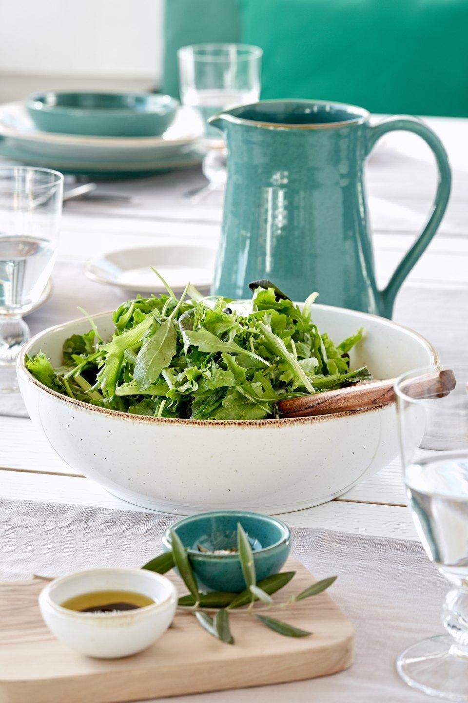 Footed Serving Bowl 10", White