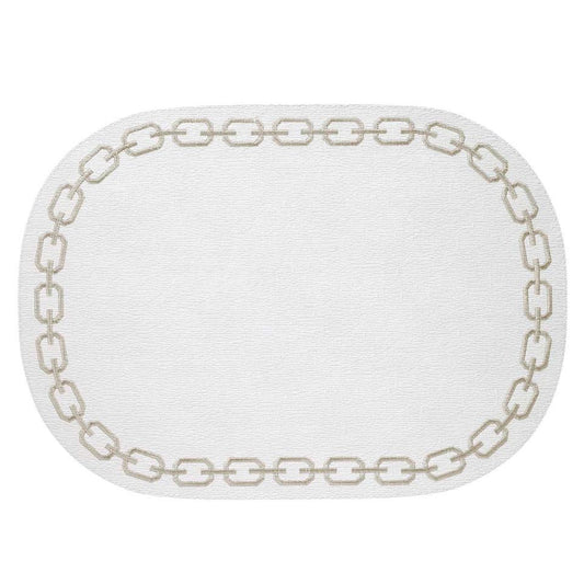 White/Gold Oval Mats - Set of 4