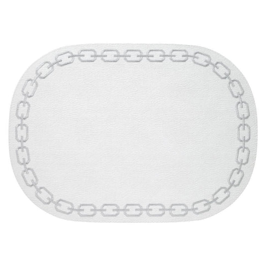 White/Silver Oval Mats - Set of 4