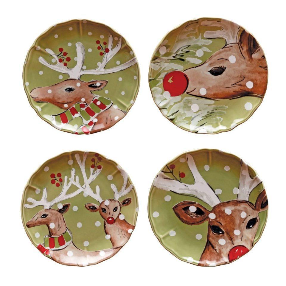 Set 4 Salad Plates 9", Green