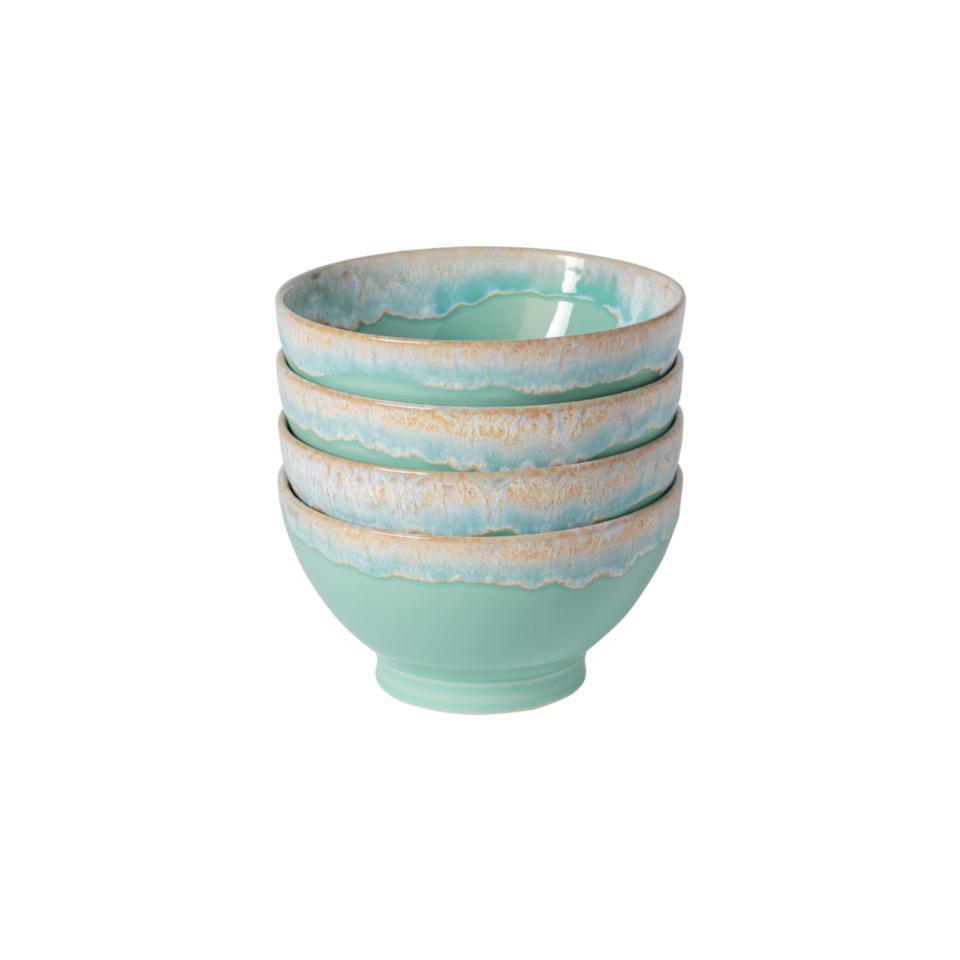 Set 4 Latte Bowls 6", Aqua