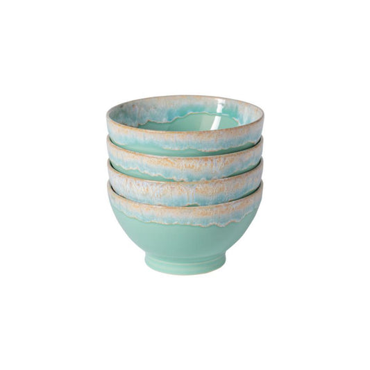 Set 4 Latte Bowls 6", Aqua