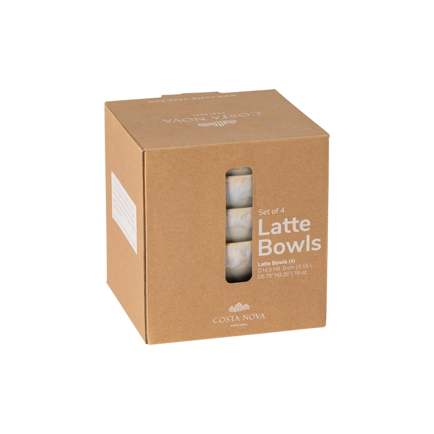 Set 4 latte bowls, Grey