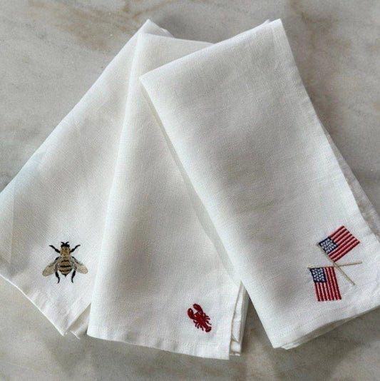 Napkin Washed Casual, American Flags, White (Multi)