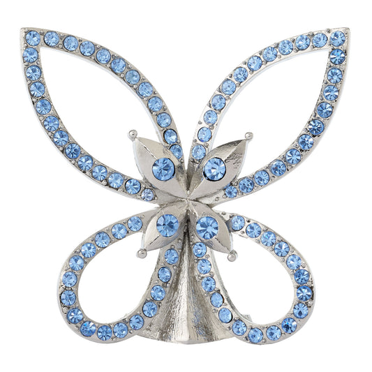 Silver Papillon with Clear Crystals Figurine| Butterfly
