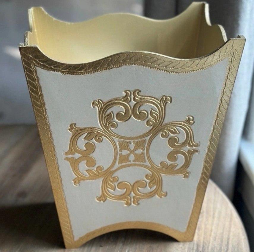 Florentino Baroque Wooden Waste Basket