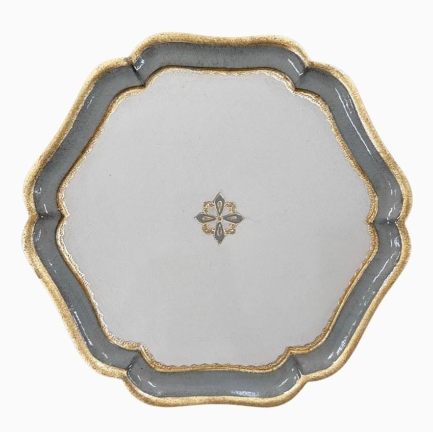 Florentino Baroque Wooden Charger, Villa Blue