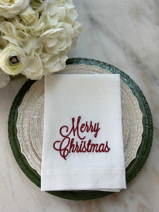 Tri-Fold, Merry Christmas, White (Red)