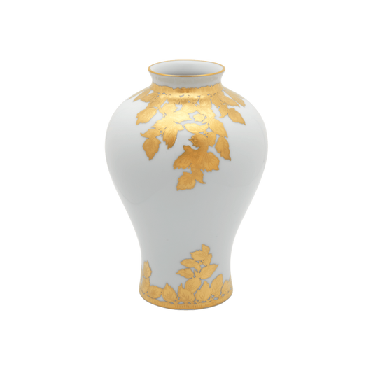 Small White Feuille D'Or Vase