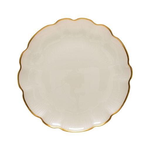Glass charger plate w/ gold rim