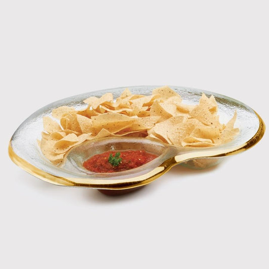 17 x 12 1/2" chip & dip bowl
