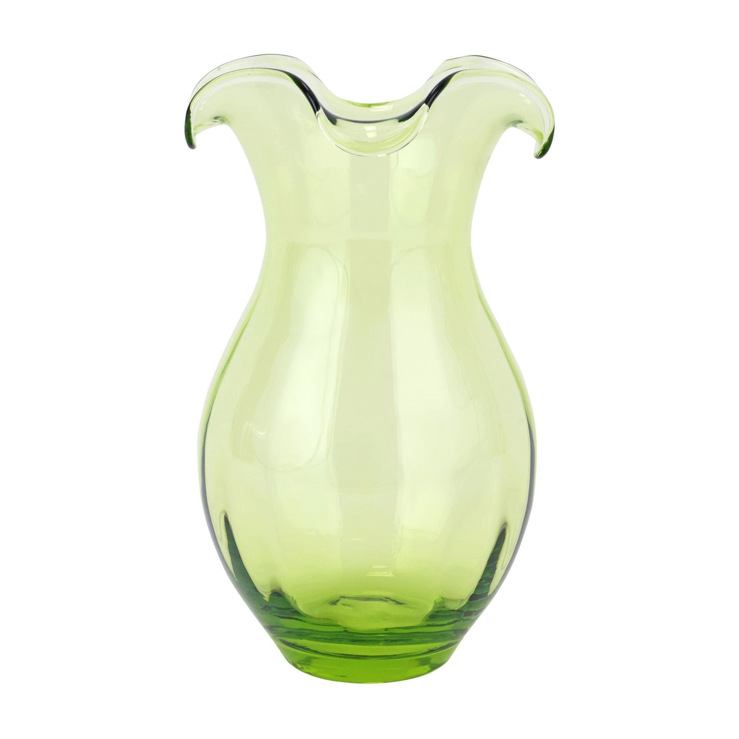 Green Vertical Fluted Medium Vase