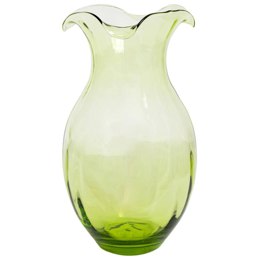 Green Vertical Fluted Large Vase