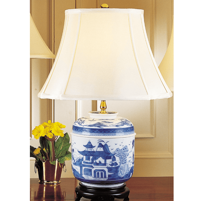 Blue Canton Temple Jar Lamp