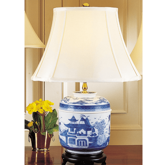 Blue Canton Temple Jar Lamp