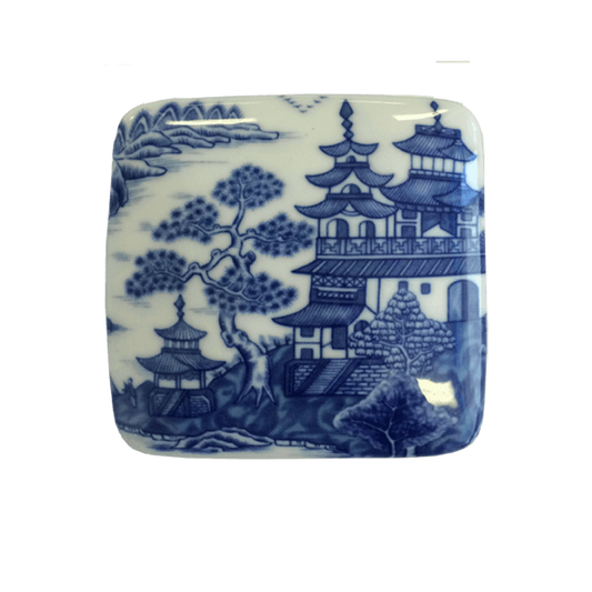 Blue Canton Square Box & Cover