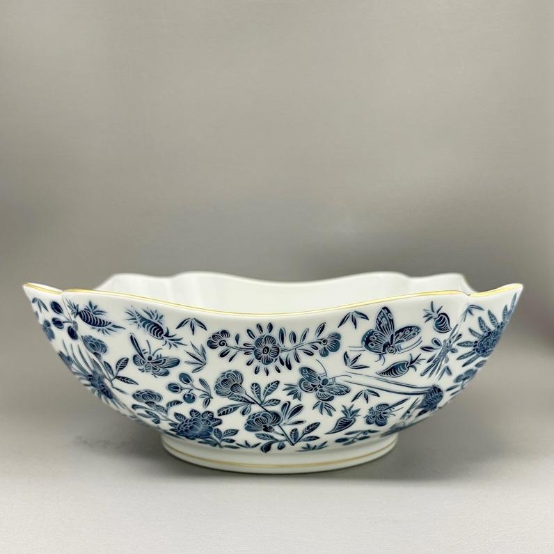 Sacred Bird & Butterfly Blue Large Square Bowl