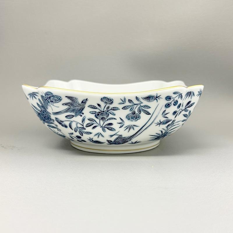Sacred Bird & Butterfly Blue Small Square Bowl