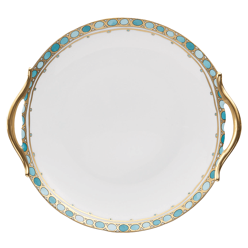 Round Cake Plate W/Handles