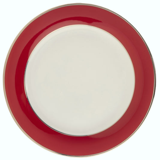 Red Gold Bread and Butter Plate