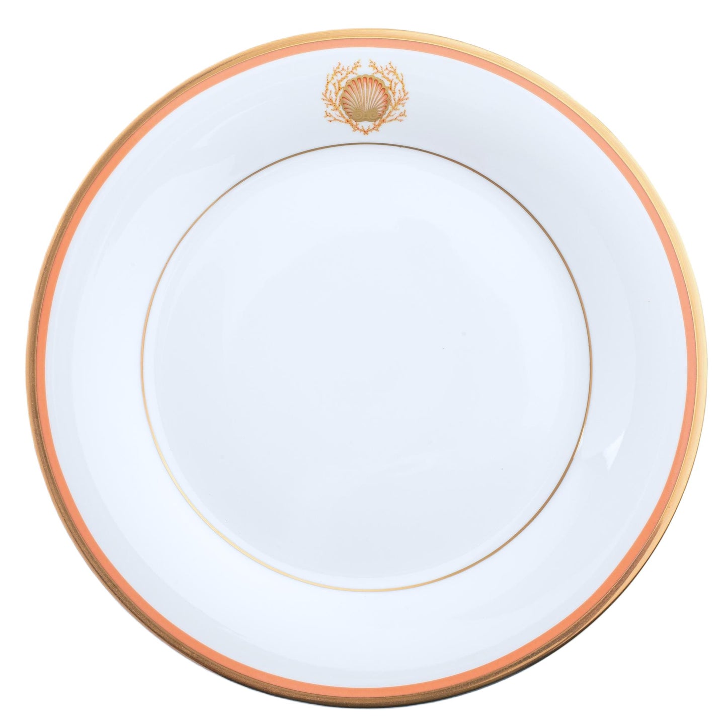 Motif On Rim Salad Gold and Coral Band