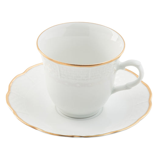 Ultra White Gold Monogram Tea Cup